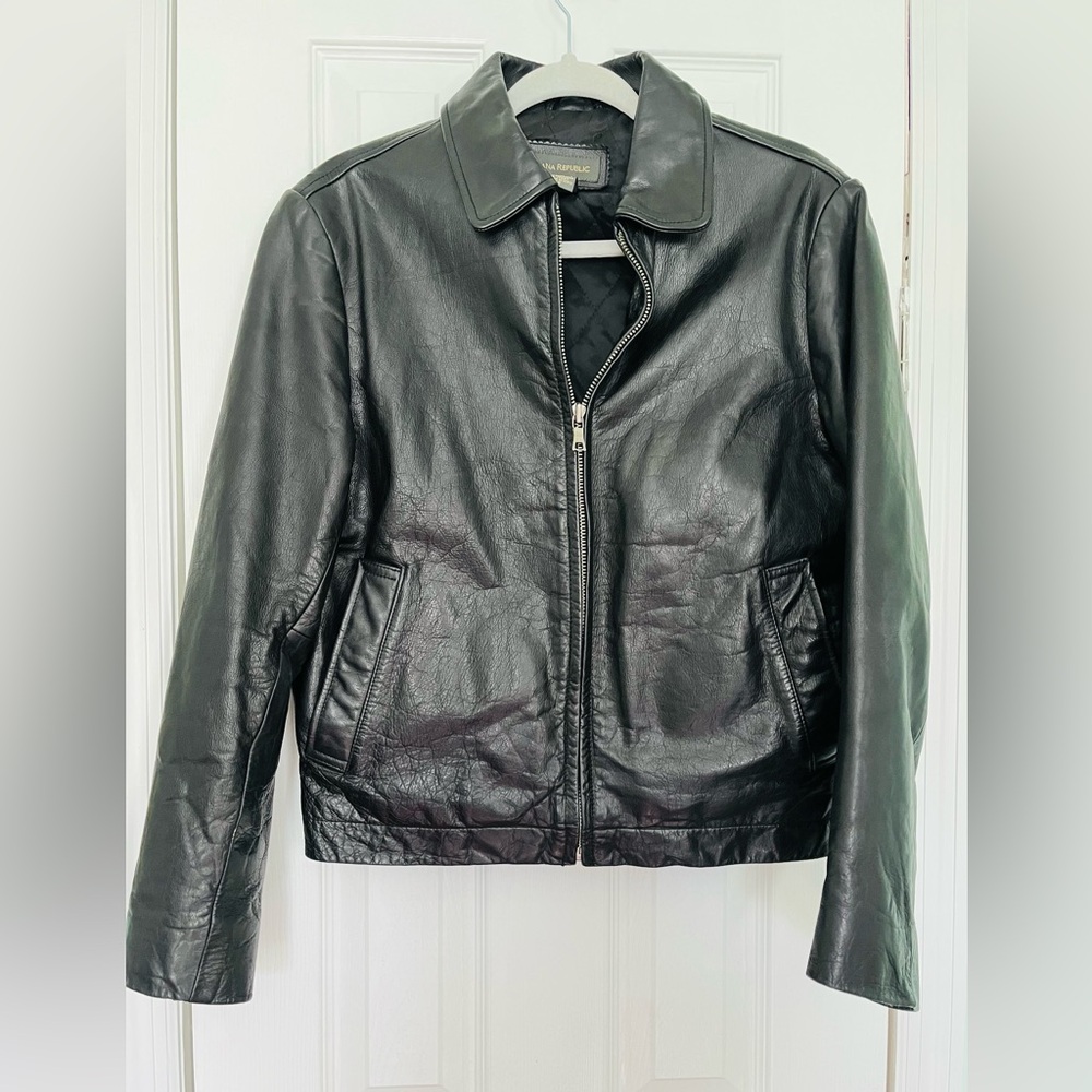 Banana Republic Classic Black Leather Jacket